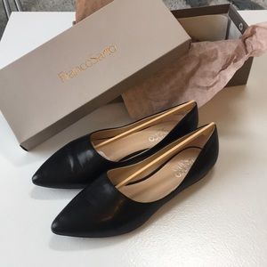Franco Sarto black leather flats